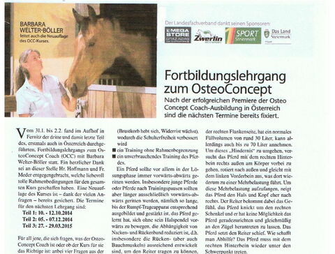 Pferde Plus - Fortbildungslehrgang zum OsteoConcept
